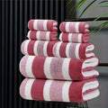 8-Piece Red Luxury Coral Fleece Towel & Bath Sheet Set - Ultra-Soft High-Density Absorbent Towels Complete Bundle