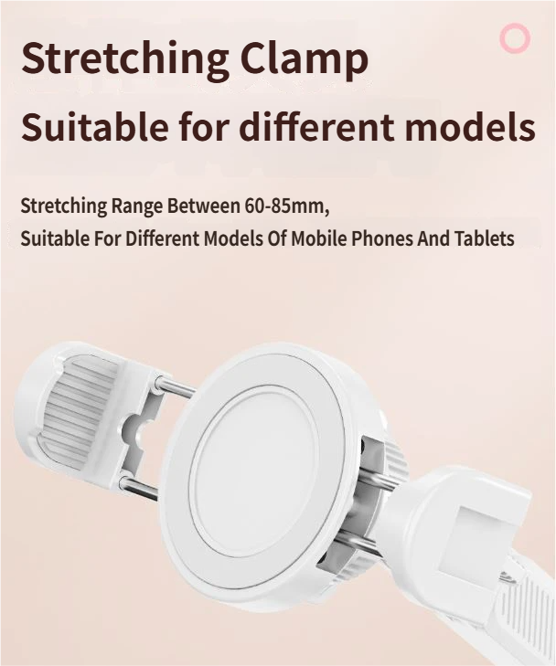 2-in-1 White Soft Plush Pillow Base & Tablet Holder - 3-Axis 180° Rotation, Height Adjustable and Telescopic Clamp Stand, Relieve Arm Fatigue and Neck Strain