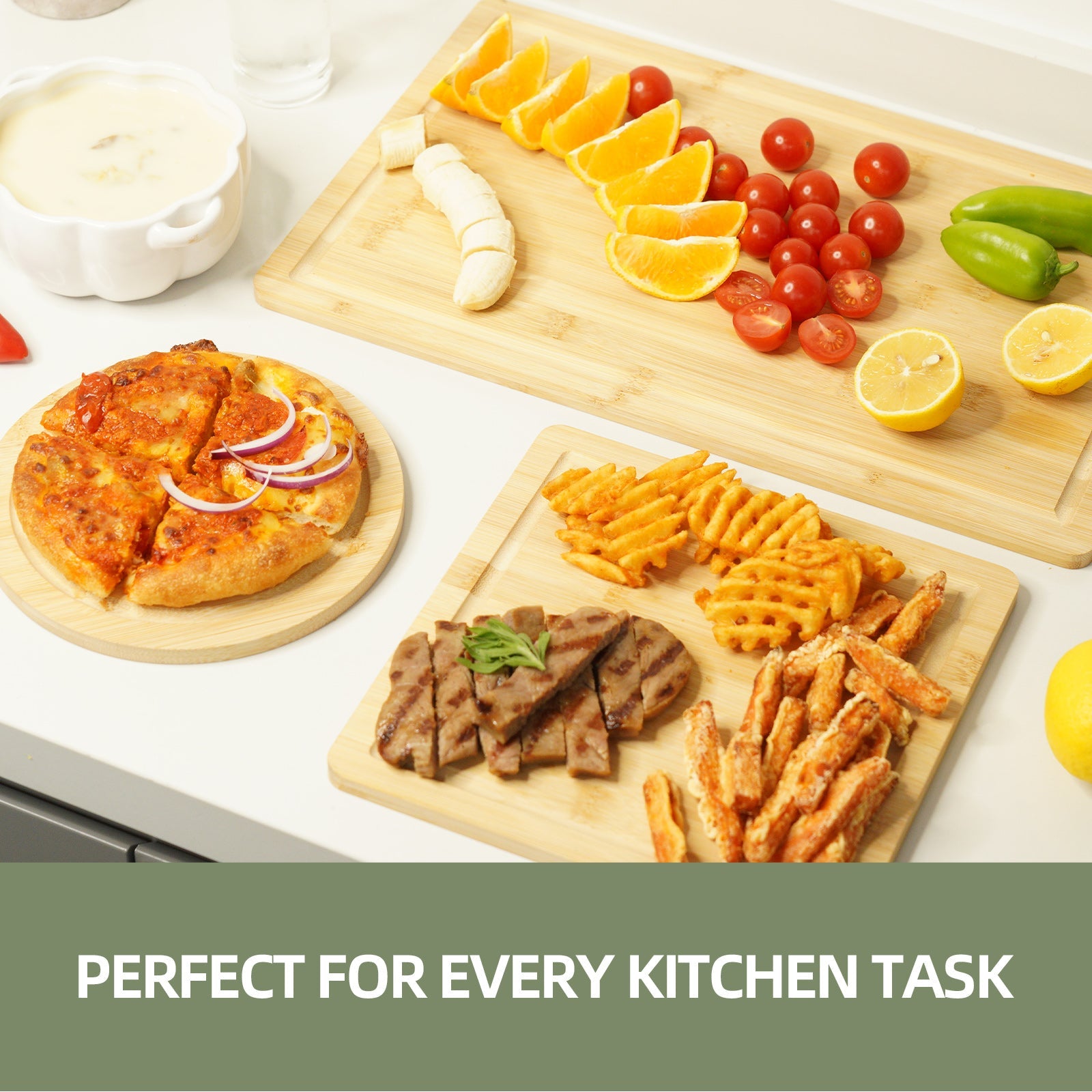 3 Pcs Bamboo Cutting Board