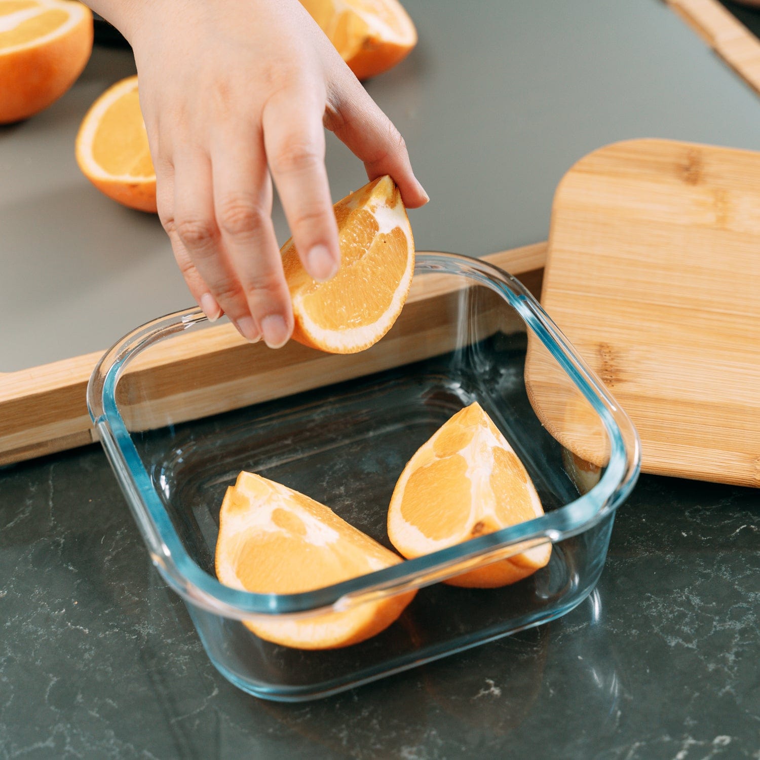 4 Pcs Bamboo Food Container - Medium