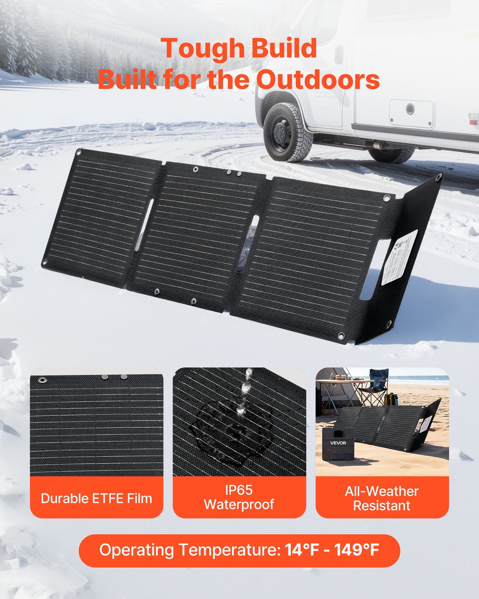 30W Foldable Solar Panel Charger, 16BB N-Type Monocrystalline Solar Panel 24% Efficiency, Ultra-Light Portable with USB-A, USB-A (QC3.0) & Type-C Ports for Camping, Backpacking, Phones, Tablets